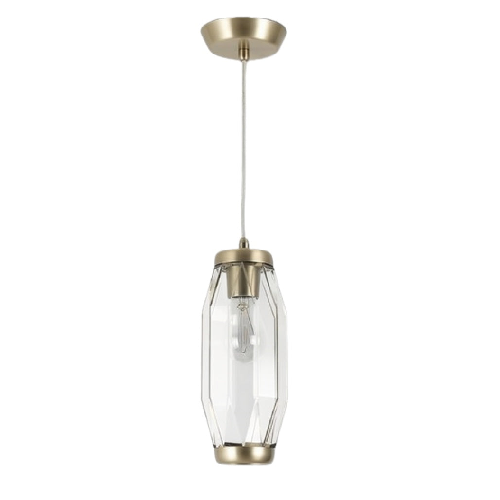 **Moderne Hanglamp met Glazen Accent en Gouden Basis**