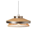 Moderne Rieten Hanglamp met Metalen Accenten