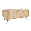 Technische Titel: "Moderne Houten Salontafel met Gladde Hoeken en Metaal Poten"