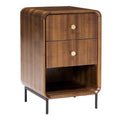 **Moderne Houten Nachtkast met Lade en Open Compartiment**